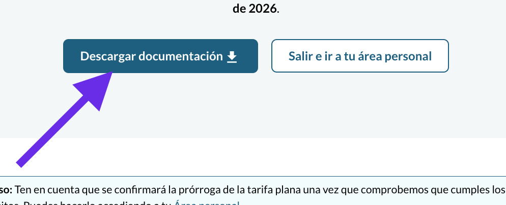 Кнопка Descargar documentacion
